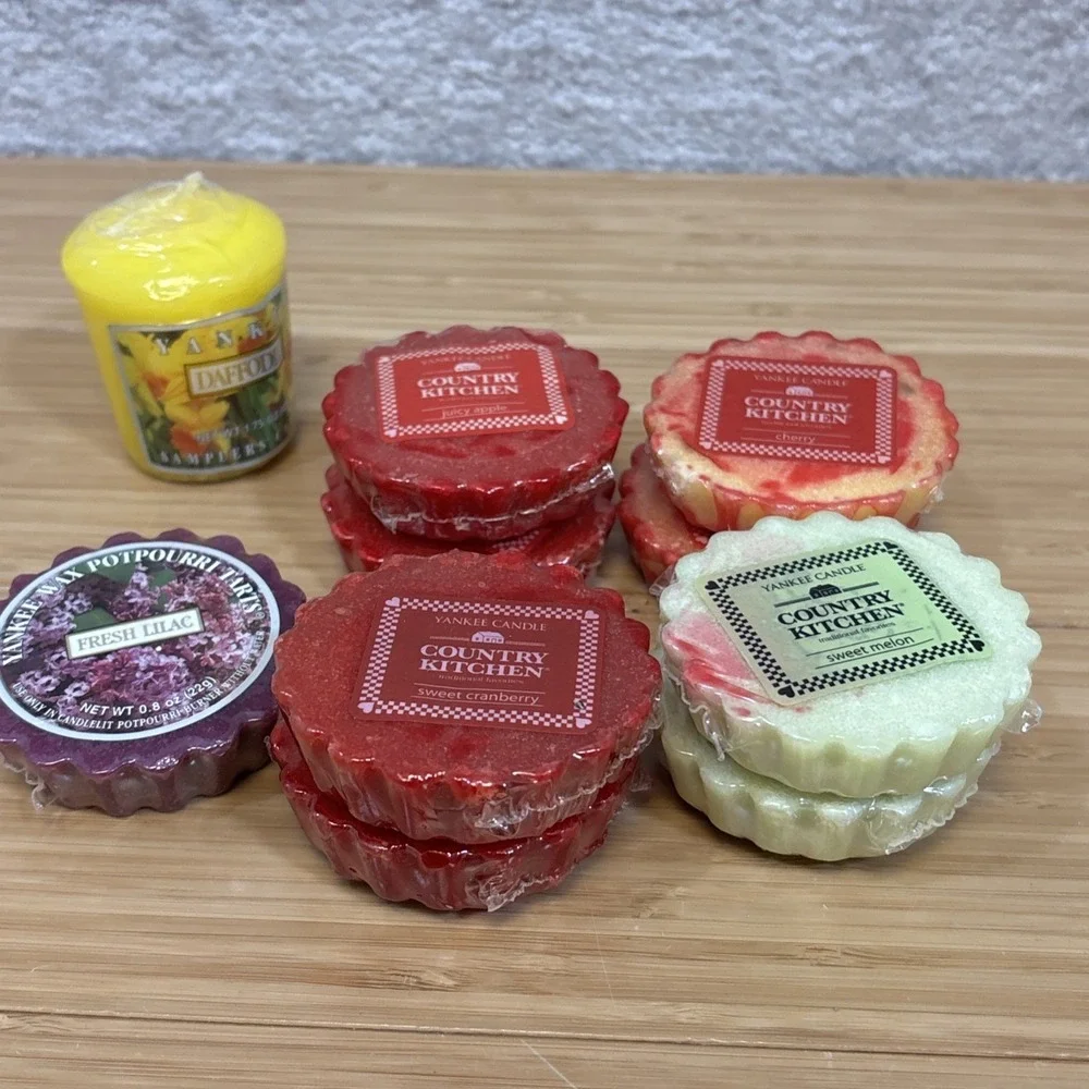 Yankee Candle Tarts Lot Mixed Wax Melts Melon Cherry Apple Cran Lilac 10 Candles
